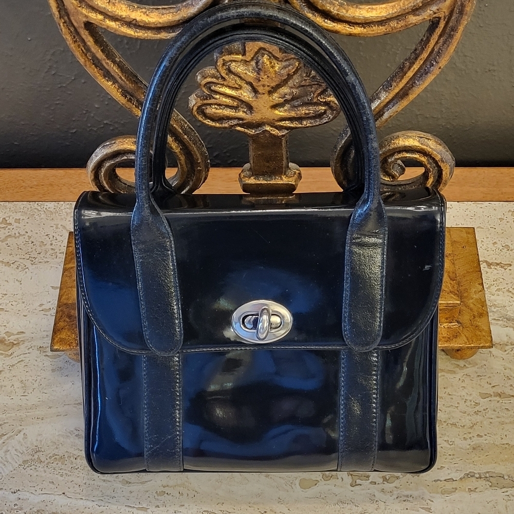 Bags By Francois California Vintage 50s Black Patent Leather Bag